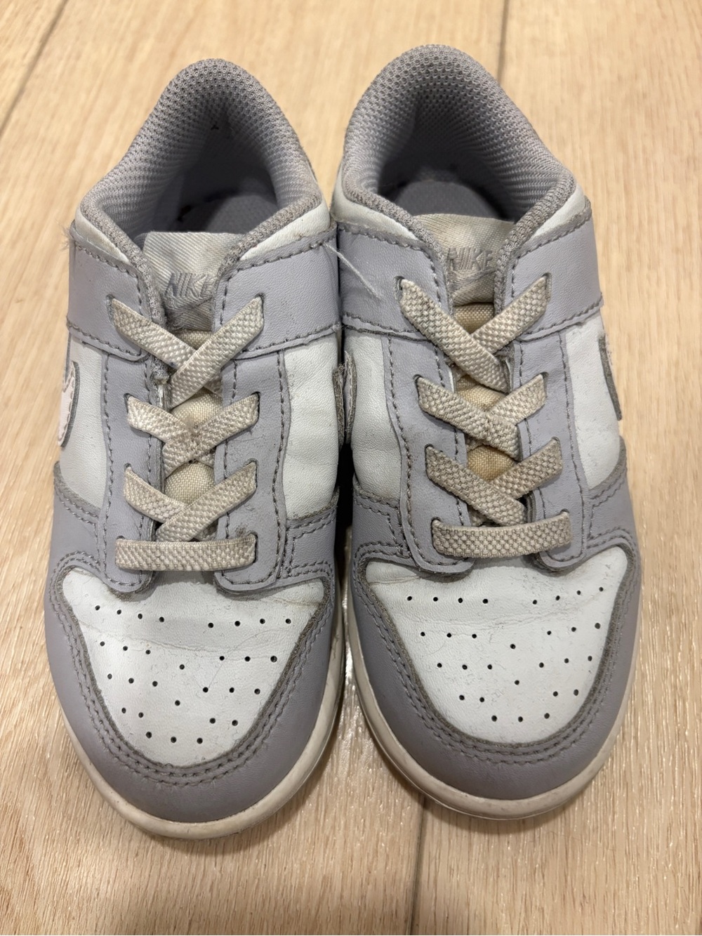 Nike Kids Gray and White Low-Top Sneakers